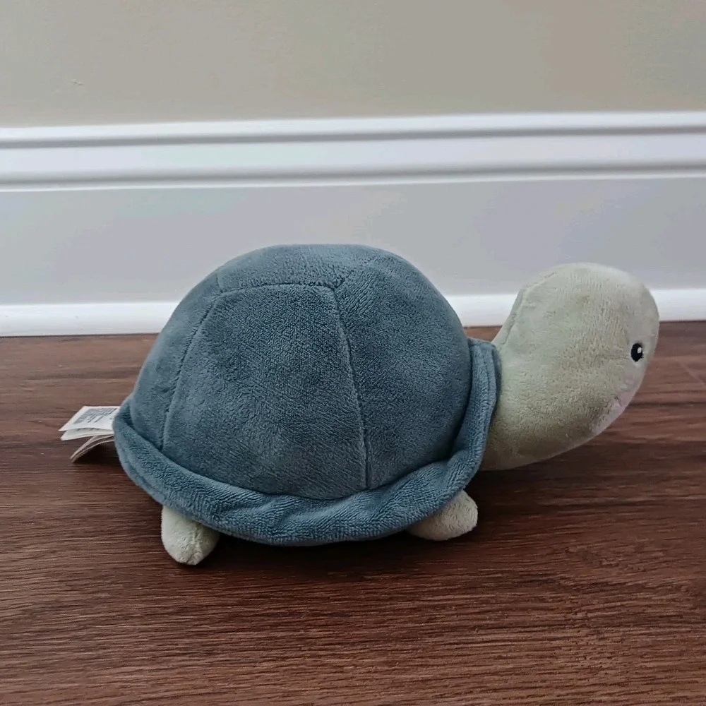 H M Home Turtle Plush Green Pink Cheeks Smile 8.5